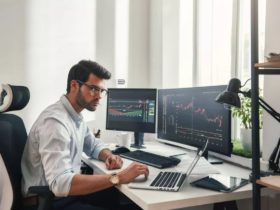 Homme qui achète des actions en bourse